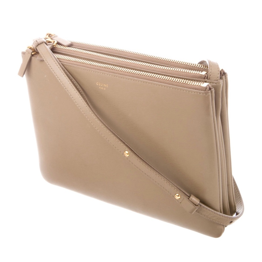 ❤️ NEW! CÉLINE AUTHENTIC TRIO BEIGE CROSSBODY BAG